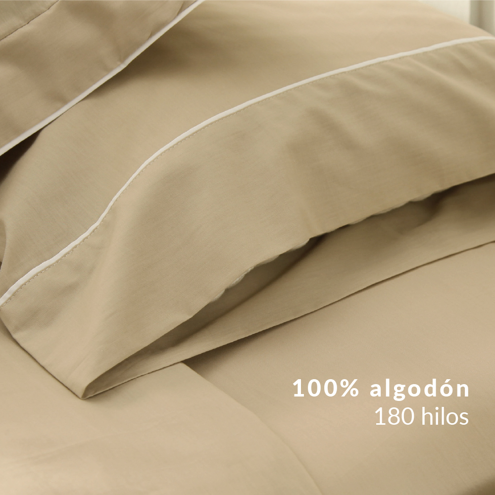 Funda de almohada 150cm 100% algodón Mostaza MEVAK DORMITORIO